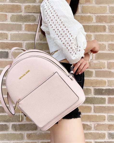 Michael Kors Adina Kenly Backpack Powder Blush Pink Pebbled 